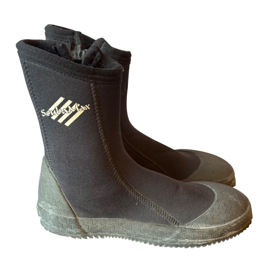 Scuba Max Water Boots‎ Zipper Black Size 6 Dive Wetsuit Booties
